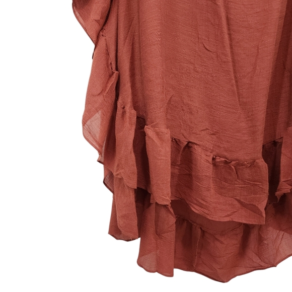 Mia Joy Women's 100% Polyester Ruffles Hi-Low Lined Midi Dress - L - Picture 4 of 8